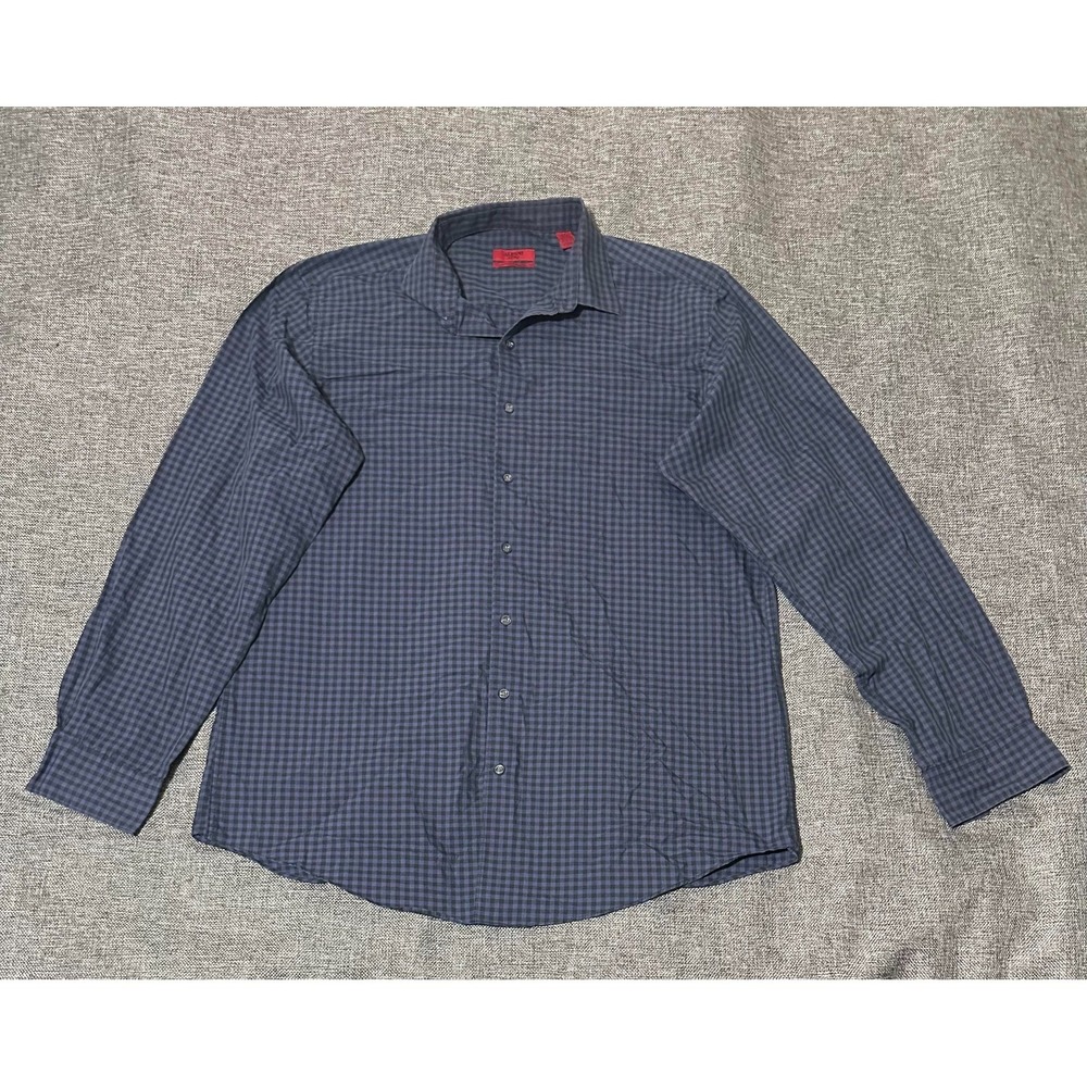 Alfani Fitted Men's 17 36-37 XL Checkered Long‎ Sleeve Shirt
